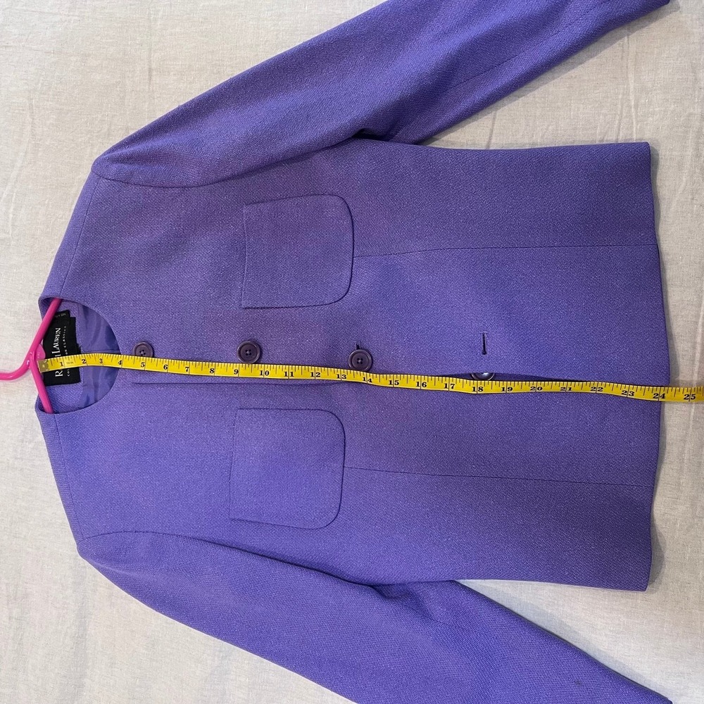 Ralph Lauren Collection Classics Women's Purple Collarless Button Front Jacket - Picture 8 of 14